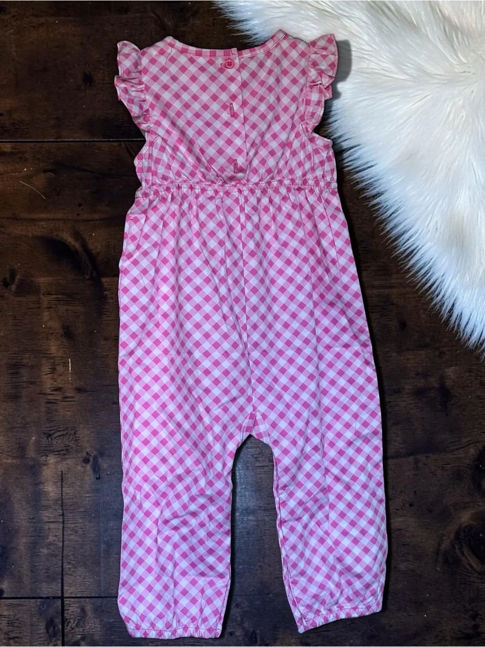 Disney Store Minnie Mouse Pink Gingham Jumpsuit Romper